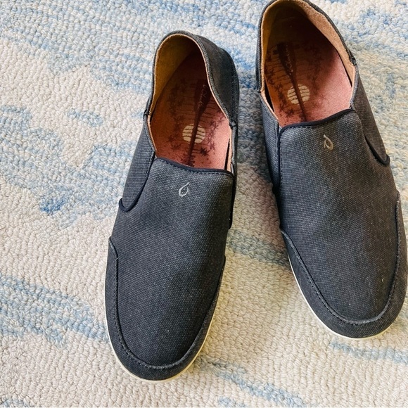 OluKai Waialua Canvas Shoes with Anatomical Footbed Charcoal Gray SIZE 10 - Picture 4 of 12